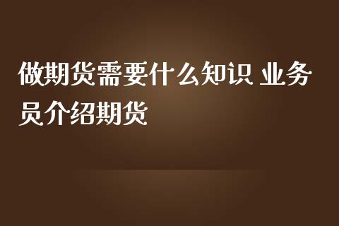 做期货需要什么知识 业务员介绍期货_https://www.iteshow.com_期货公司_第2张