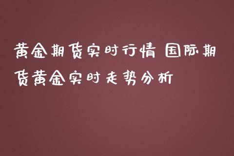 黄金期货实时行情 国际期货黄金实时走势分析_https://www.iteshow.com_股指期权_第2张