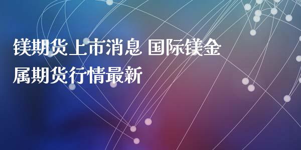 镁期货上市消息 国际镁金属期货行情最新_https://www.iteshow.com_股指期权_第2张