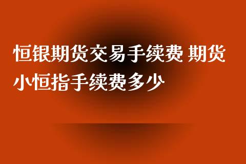 恒银期货交易手续费 期货小恒指手续费多少_https://www.iteshow.com_股指期权_第2张