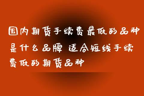 国内期货手续费最低的品种是什么品牌 适合短线手续费低的期货品种_https://www.iteshow.com_期货公司_第2张