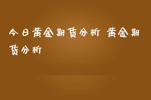 今日黄金期货分析 黄金期货分析_https://www.iteshow.com_股指期货_第2张