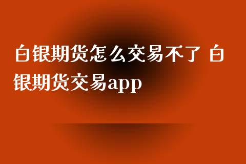 白银期货怎么交易不了 白银期货交易app_https://www.iteshow.com_期货交易_第2张