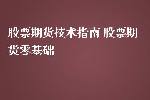 股票期货技术指南 股票期货零基础_https://www.iteshow.com_期货公司_第2张