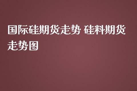 国际硅期货走势 硅料期货走势图_https://www.iteshow.com_期货交易_第2张