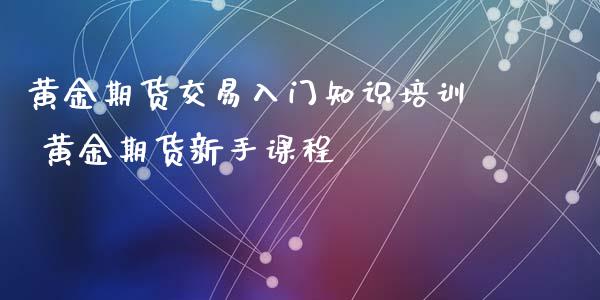 黄金期货交易入门知识培训 黄金期货新手课程_https://www.iteshow.com_期货百科_第2张