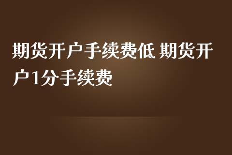 期货开户手续费低 期货开户1分手续费_https://www.iteshow.com_期货手续费_第2张