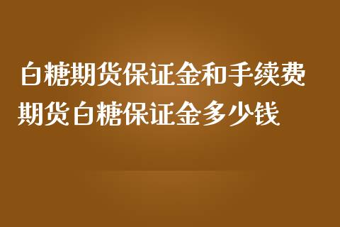 白糖期货保证金和手续费 期货白糖保证金多少钱_https://www.iteshow.com_期货交易_第2张