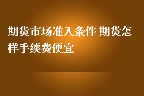 期货市场准入条件 期货怎样手续费便宜_https://www.iteshow.com_商品期货_第2张