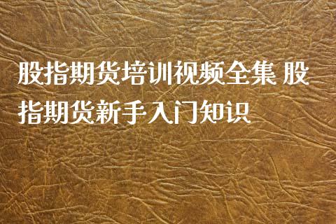 股指期货培训视频全集 股指期货新手入门知识_https://www.iteshow.com_期货手续费_第2张