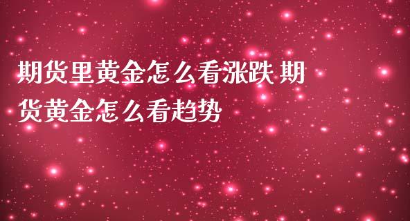 期货里黄金怎么看涨跌 期货黄金怎么看趋势_https://www.iteshow.com_期货手续费_第2张