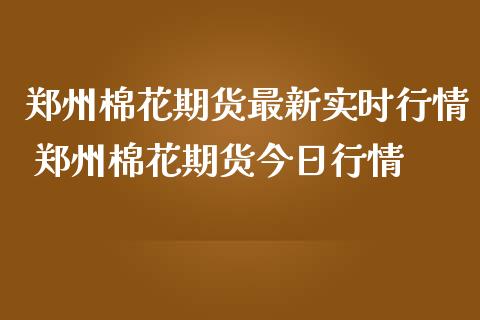 郑州棉花期货最新实时行情 郑州棉花期货今日行情_https://www.iteshow.com_期货手续费_第2张