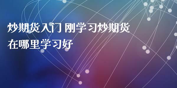 炒期货入门 刚学习炒期货在哪里学习好_https://www.iteshow.com_期货手续费_第2张