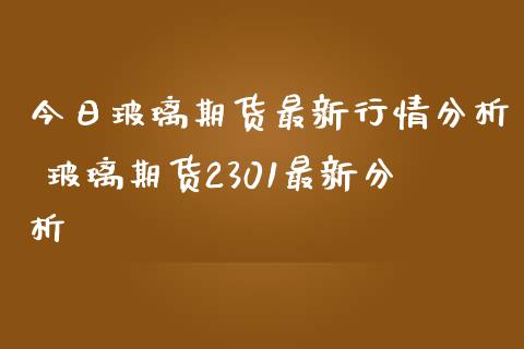 今日玻璃期货最新行情分析 玻璃期货2301最新分析_https://www.iteshow.com_商品期权_第2张