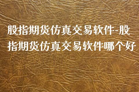 股指期货仿真交易软件-股指期货仿真交易软件哪个好_https://www.iteshow.com_商品期权_第2张