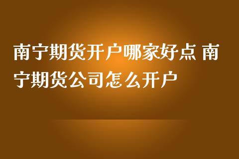 南宁期货开户哪家好点 南宁期货公司怎么开户_https://www.iteshow.com_股指期货_第2张