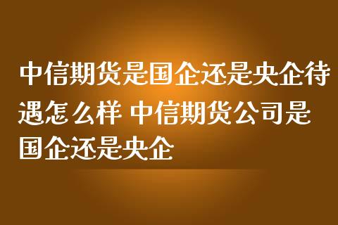 中信期货是国企还是央企待遇怎么样 中信期货公司是国企还是央企_https://www.iteshow.com_商品期货_第2张