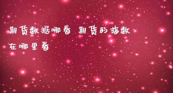 期货数据哪看 期货的指数在哪里看_https://www.iteshow.com_期货知识_第2张