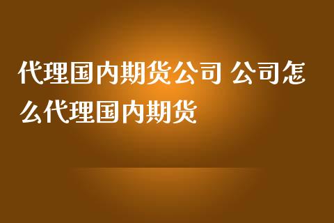 代理国内期货公司 公司怎么代理国内期货_https://www.iteshow.com_期货交易_第2张