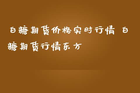 白糖期货价格实时行情 白糖期货行情东方_https://www.iteshow.com_期货百科_第2张