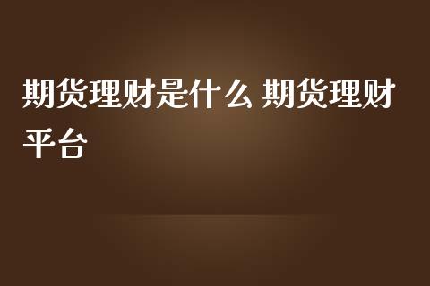 期货理财是什么 期货理财平台_https://www.iteshow.com_期货开户_第2张