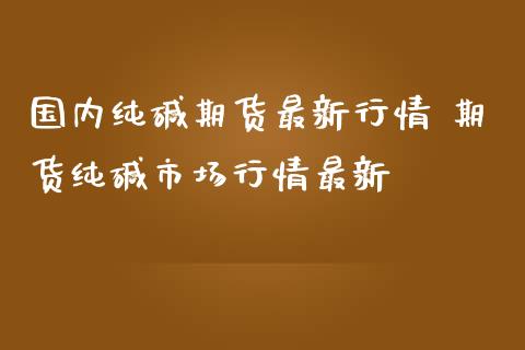 国内纯碱期货最新行情 期货纯碱市场行情最新_https://www.iteshow.com_期货手续费_第2张