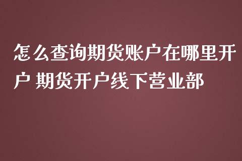 怎么查询期货账户在哪里开户 期货开户线下营业部_https://www.iteshow.com_股指期权_第2张