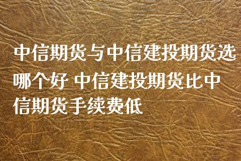 中信期货与中信建投期货选哪个好 中信建投期货比中信期货手续费低_https://www.iteshow.com_期货百科_第2张