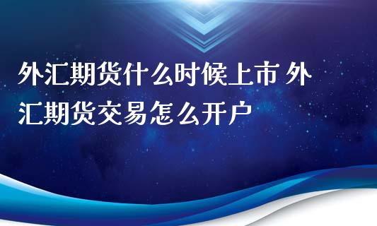 外汇期货什么时候上市 外汇期货交易怎么开户_https://www.iteshow.com_期货品种_第2张