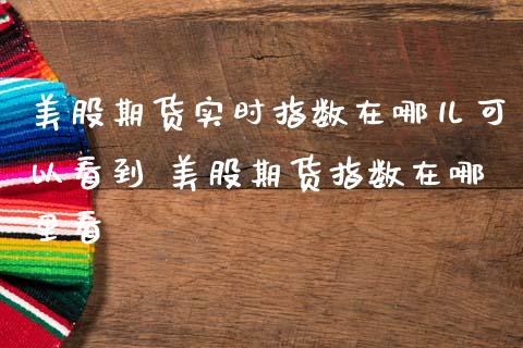 美股期货实时指数在哪儿可以看到 美股期货指数在哪里看_https://www.iteshow.com_股指期货_第2张