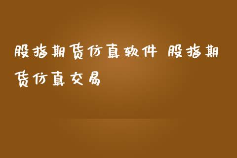 股指期货仿真软件 股指期货仿真交易_https://www.iteshow.com_期货公司_第2张