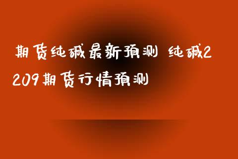 期货纯碱最新预测 纯碱2209期货行情预测_https://www.iteshow.com_原油期货_第2张