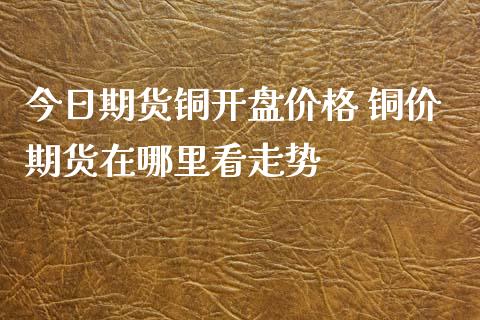 今日期货铜开盘价格 铜价期货在哪里看走势_https://www.iteshow.com_商品期权_第2张