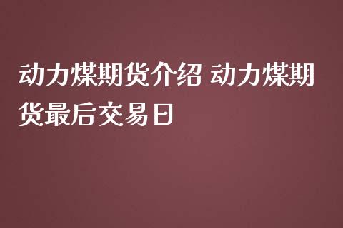 动力煤期货介绍 动力煤期货最后交易日_https://www.iteshow.com_商品期权_第2张