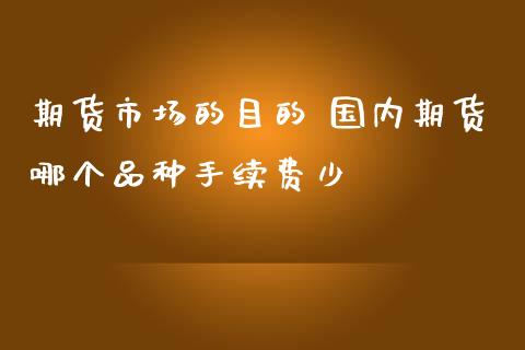 期货市场的目的 国内期货哪个品种手续费少_https://www.iteshow.com_期货百科_第2张