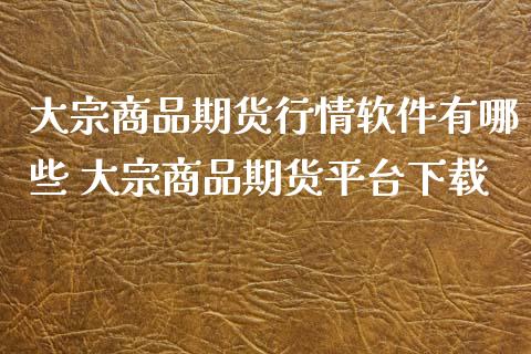 大宗商品期货行情软件有哪些 大宗商品期货平台下载_https://www.iteshow.com_期货公司_第2张