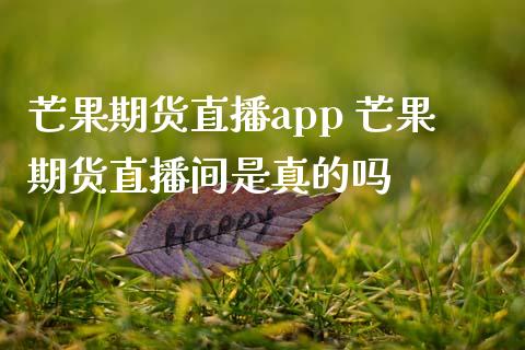 芒果期货直播app 芒果期货直播间是真的吗_https://www.iteshow.com_股指期权_第2张