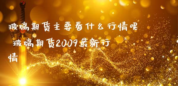 玻璃期货主要看什么行情呢 玻璃期货2009最新行情_https://www.iteshow.com_期货手续费_第2张