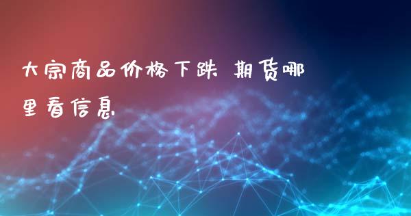 大宗商品价格下跌 期货哪里看信息_https://www.iteshow.com_期货开户_第2张