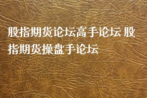 股指期货论坛高手论坛 股指期货操盘手论坛_https://www.iteshow.com_期货交易_第2张