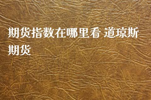 期货指数在哪里看 道琼斯期货_https://www.iteshow.com_期货手续费_第2张