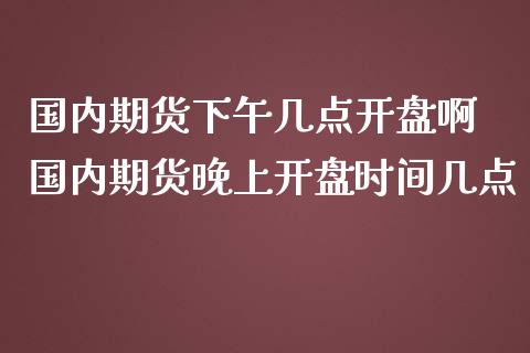 国内期货下午几点开盘啊 国内期货晚上开盘时间几点_https://www.iteshow.com_期货知识_第2张