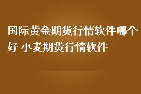 国际黄金期货行情软件哪个好 小麦期货行情软件_https://www.iteshow.com_期货品种_第2张