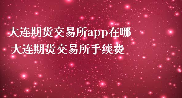 大连期货交易所app在哪 大连期货交易所手续费_https://www.iteshow.com_期货百科_第2张