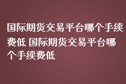 国际期货交易平台哪个手续费低 国际期货交易平台哪个手续费低_https://www.iteshow.com_期货公司_第2张