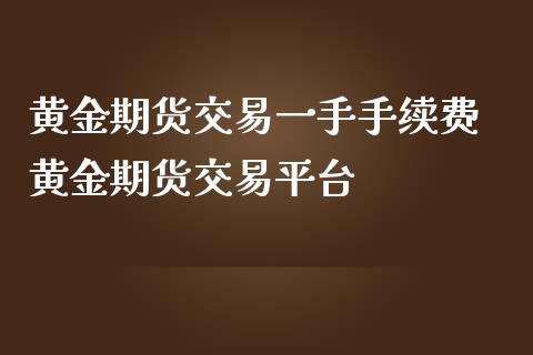 黄金期货交易一手手续费 黄金期货交易平台_https://www.iteshow.com_商品期权_第2张