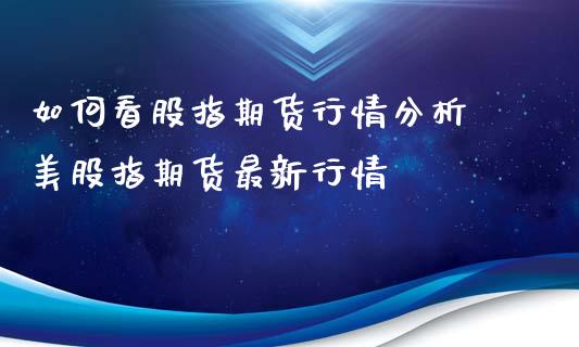 如何看股指期货行情分析 美股指期货最新行情_https://www.iteshow.com_期货品种_第2张