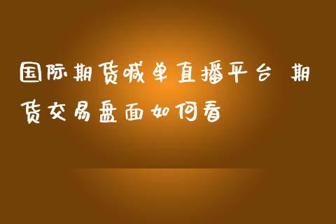 国际期货喊单直播平台 期货交易盘面如何看_https://www.iteshow.com_期货品种_第2张