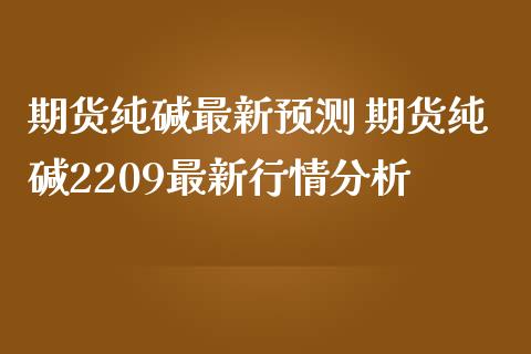 期货纯碱最新预测 期货纯碱2209最新行情分析_https://www.iteshow.com_商品期权_第2张