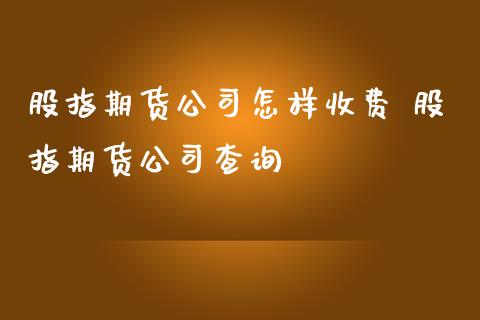 股指期货公司怎样收费 股指期货公司查询_https://www.iteshow.com_期货开户_第2张